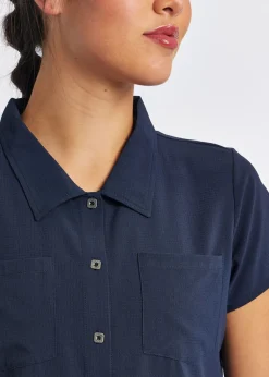 Women Oiselle Benjamina Button Short Sleeve