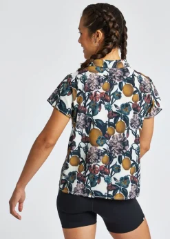 Women Oiselle Benjamina Button Short Sleeve
