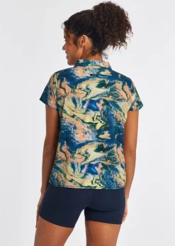 Women Oiselle Benjamina Button Short Sleeve