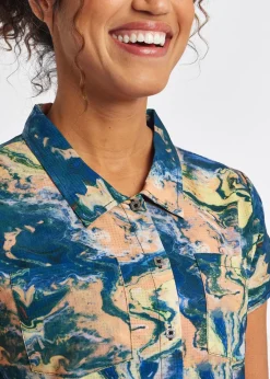 Women Oiselle Benjamina Button Short Sleeve