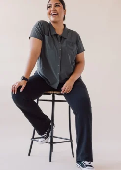 Women Oiselle Benjamina Button Short Sleeve
