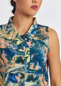 Women Oiselle Benjamina Button Sleeveless
