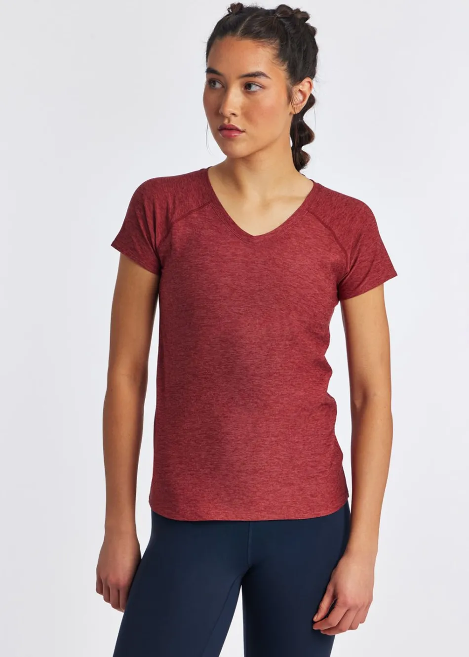 Women Oiselle Light Lux V-Neck Tee