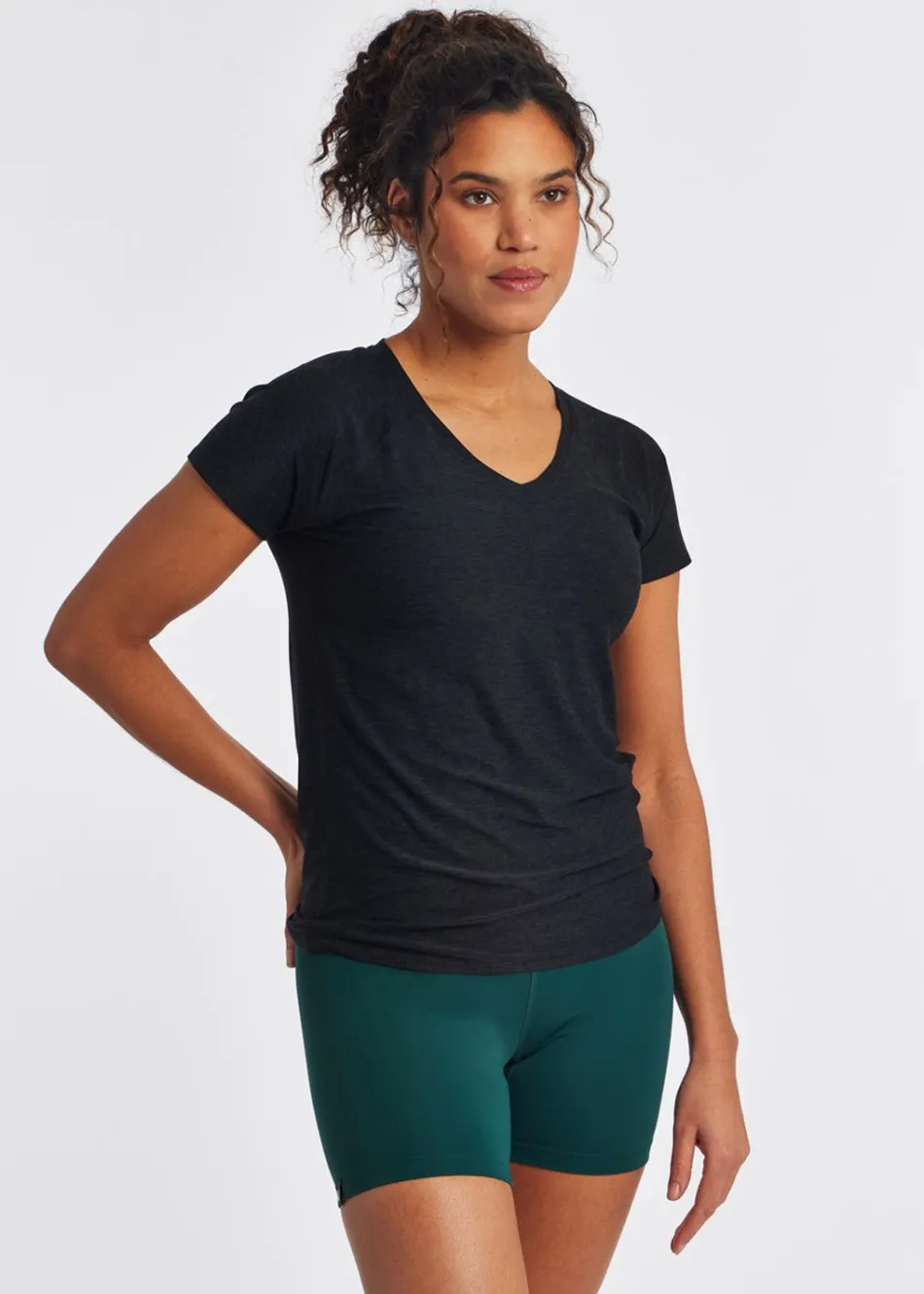 Women Oiselle Light Lux V-Neck Tee