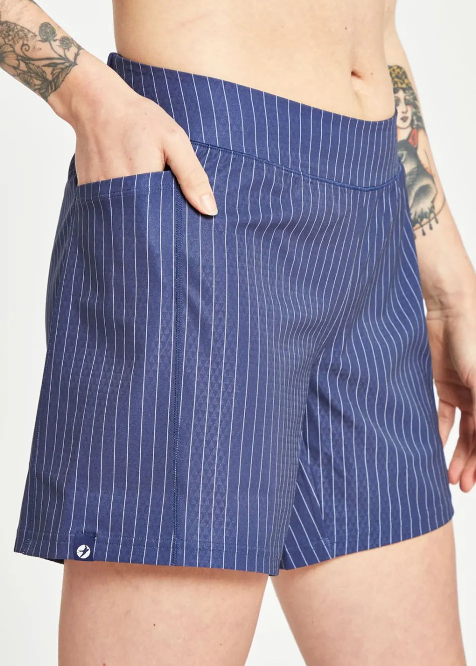 Women Oiselle Long Track Fan Shorts