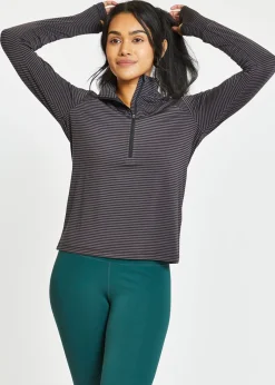 Women Oiselle Striped Half Zip