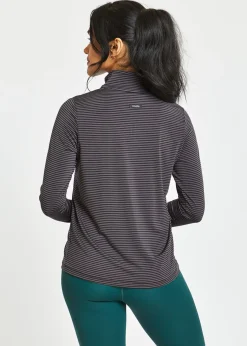 Women Oiselle Striped Half Zip