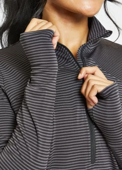 Women Oiselle Striped Half Zip