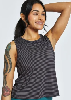 Women Oiselle Striped Trail Tank