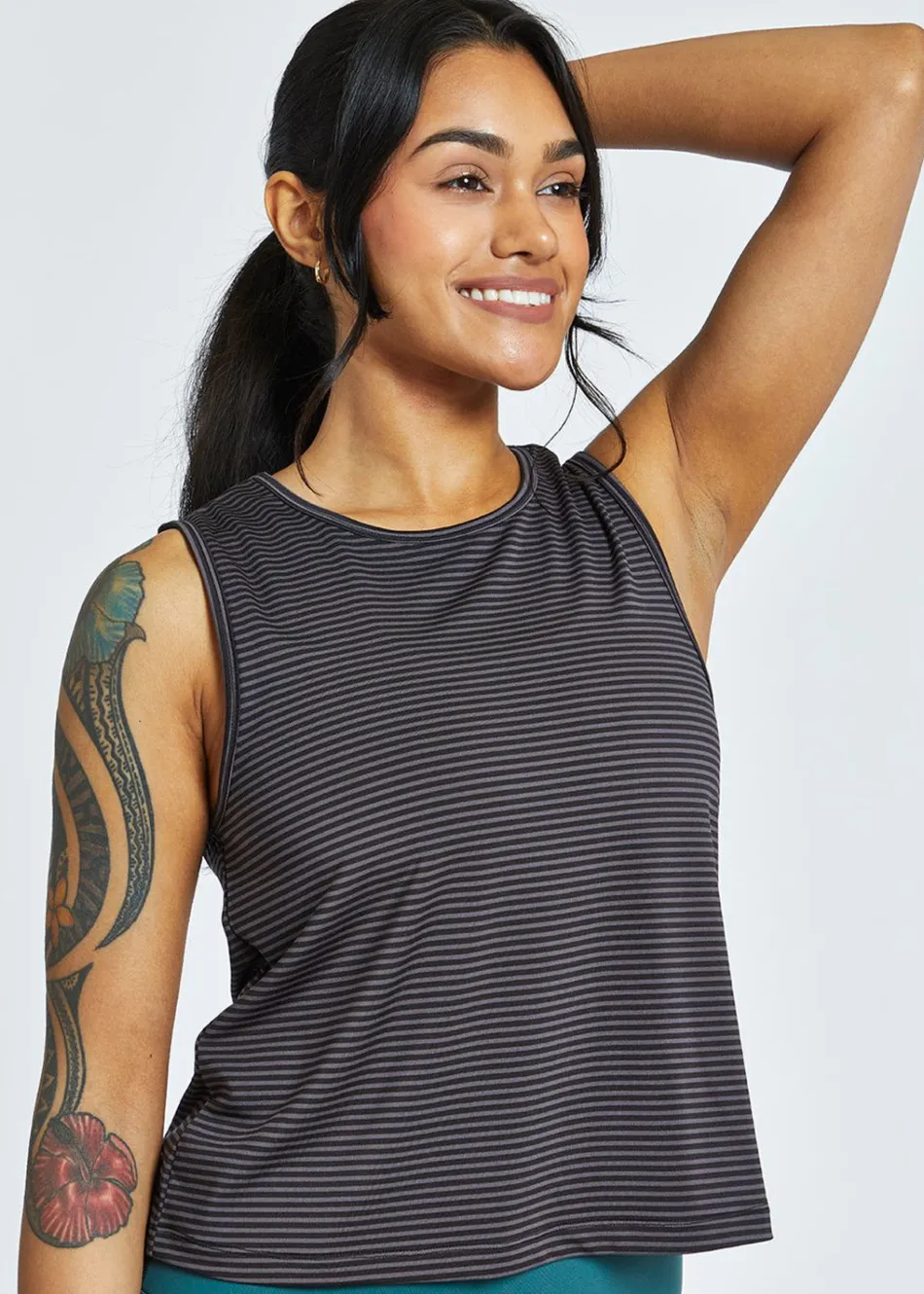 Women Oiselle Striped Trail Tank