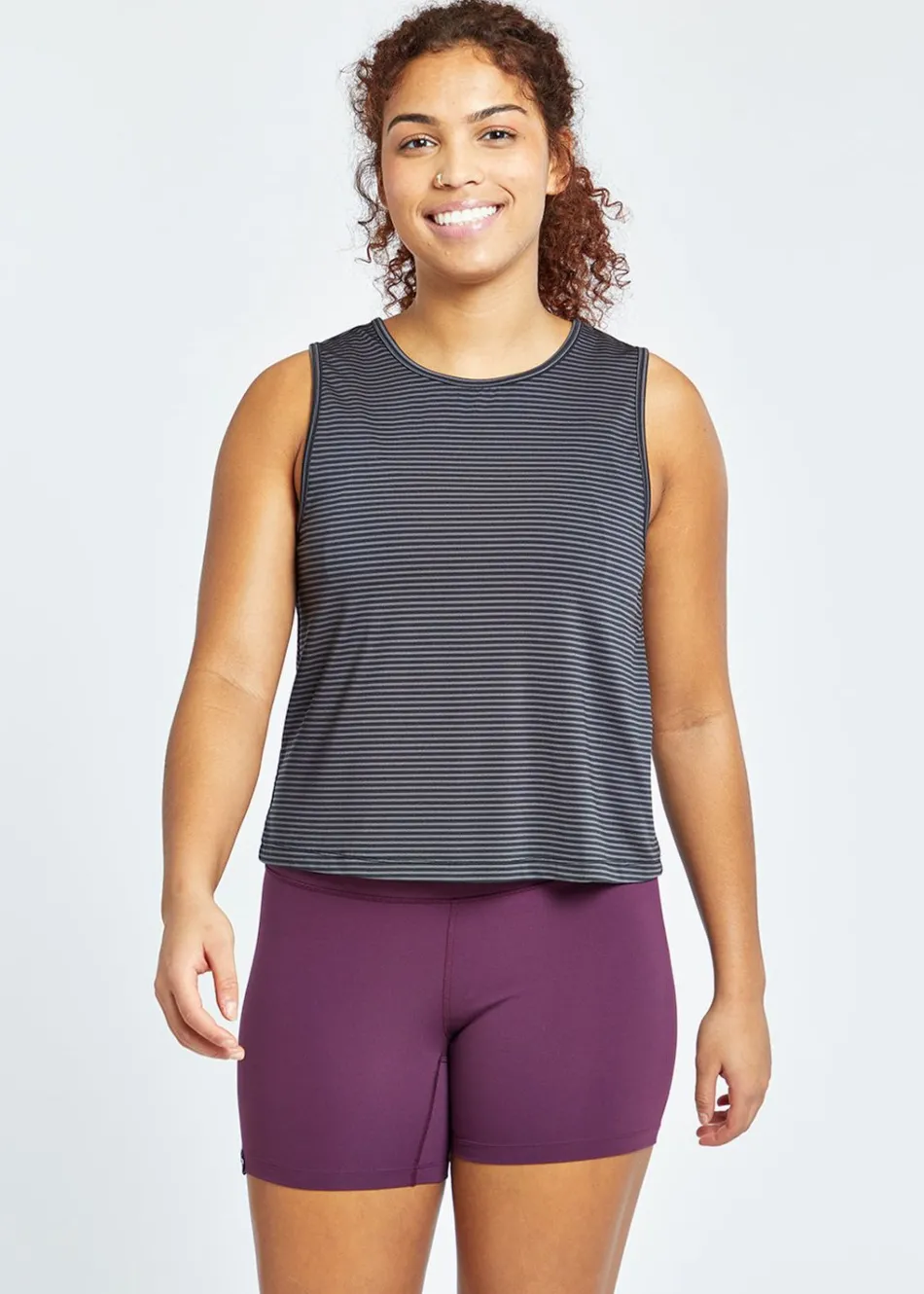 Women Oiselle Striped Trail Tank