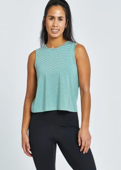Women Oiselle Striped Trail Tank