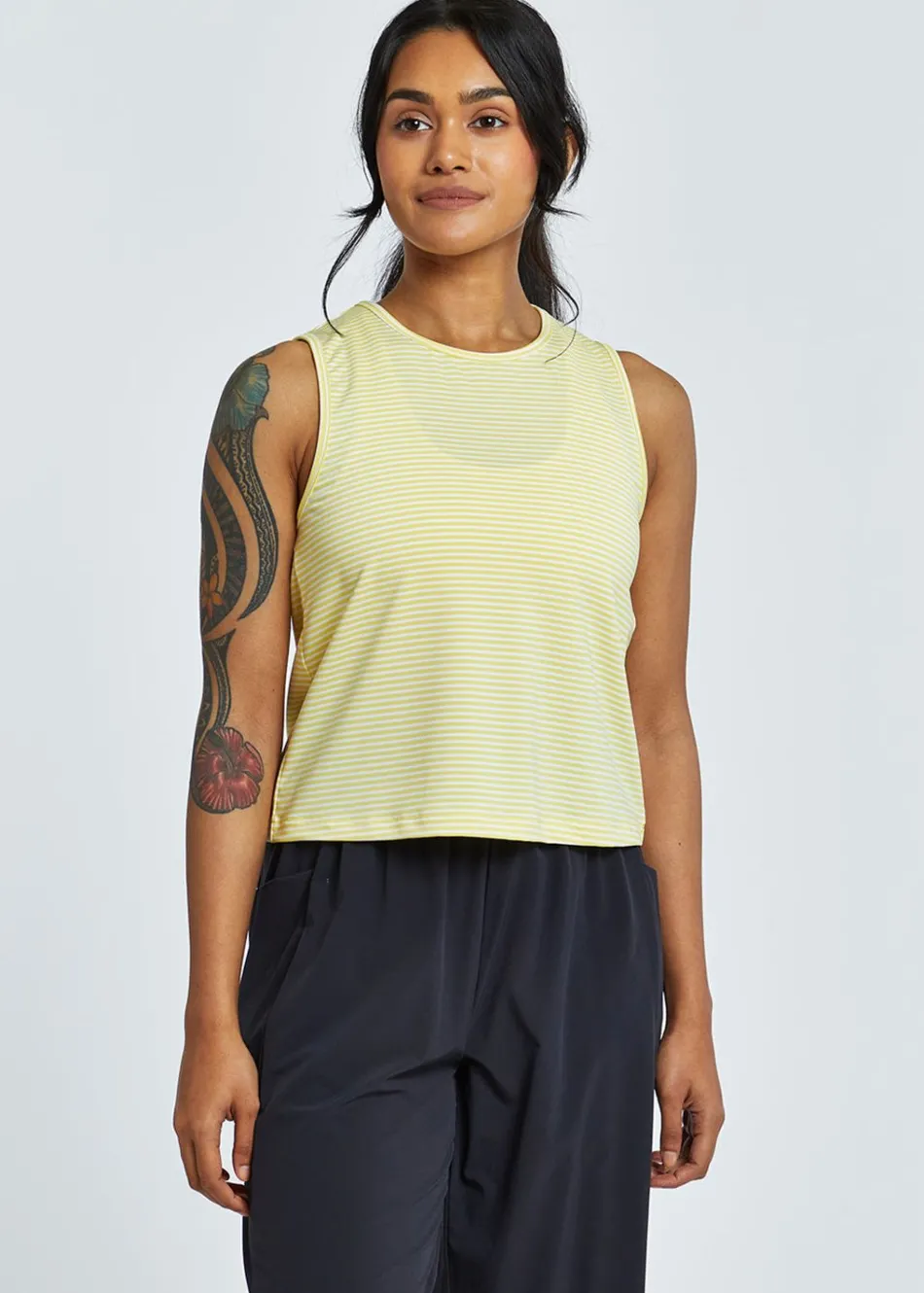 Women Oiselle Striped Trail Tank