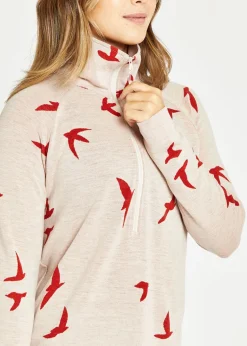 Women Oiselle Wazzie Wool Jacquard Half Zip