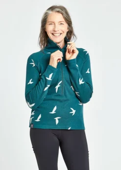 Women Oiselle Wazzie Wool Jacquard Half Zip