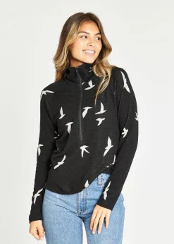 Women Oiselle Wazzie Wool Jacquard Half Zip