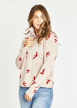 Women Oiselle Wazzie Wool Jacquard Half Zip