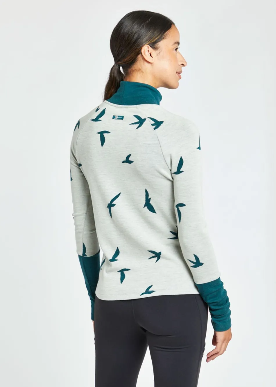 Women Oiselle Wazzie Wool Jacquard Mock Neck Long Sleeve