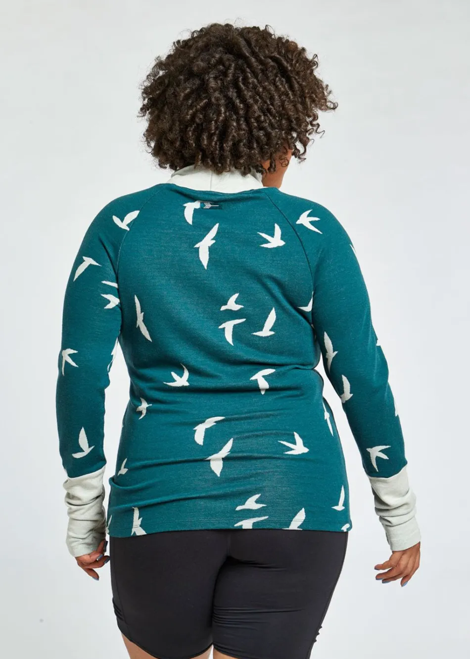 Women Oiselle Wazzie Wool Jacquard Mock Neck Long Sleeve
